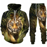 Isiksus Roaring Tiger 3D Prindiga meeste kapuuts/komplekt Lahedad dressipluusid + p&uuml;ksid, kost&uuml;&uuml;m, dressid, spordir&otilde;ivad, moer&otilde;ivad paarile 4XL