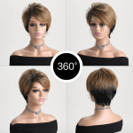 L&uuml;hike s&uuml;nteetiline parukas naistele kihiliste l&otilde;igatud juustega parukad Blond Pruun Must Ombre Parukas Kuumakindel must pruun v&auml;rv