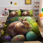 3D K&uuml;&uuml;liku voodipesukomplekt Easter Egg Sulekott 2/3 osaline komplekt AU/DE/EU t&auml;issuuruses luksuslik kodutekstiil DE 100x135cm