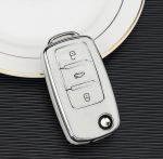 TPU auto klappv&otilde;tme korpuse kate VW Volkswagen Polo Golf Passat Beetle Tiguan Skoda Octavia Kodiaq Seat Leon Altea v&otilde;tmeta must