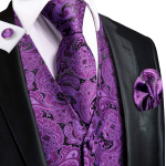 Hi-Tie Meeste Vest Siidist Paisley Lilleline Lips Taskur&auml;tik Mansetin&ouml;&ouml;bid KOMPLEKT Ametlik 2XL