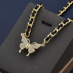 Kerge luksuslik high-end Feeling Diamond Inkrust Magnetic Suction Love kaelakee Isikup&auml;rastatud ja moodne naiste kootud rangluukett 38cm