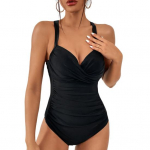 Naiste suvised Monokini madala l&otilde;ikega ujumisrihmad, reguleeritavad rihmad Slim Fit Lady Beach Monokini veespordiriided M must