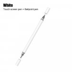 2-&uuml;hes pliiats mobiiltelefonile tahvelarvuti joonistuspliiats Mahtuvuslik pliiats Universaalne puuteekraaniga pliiats Pad Iphone Android Xiaomi jaoks valge