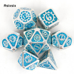 7 tk valget rohelist hammasratta metallist t&auml;ringut t&auml;ismetallist mitmetahuline t&auml;ringukomplekt, mis sobib rollim&auml;nguks RPG lauam&auml;ngu kaardim&auml;nguks