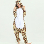 Kigurumi Animal Cosplay kapuutsiga kombinesoon pidžaama meeste naiste pikkade varrukatega talvine soe Rompe magamisriided Panda Lion, leopard, elevant, sebra, tiiger cosplay XL