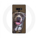 &Uuml;mbris Samsung Galaxy Note 9 Pitbull Dog jaoks, valge hall