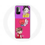 Coque pour Xiaomi Poco M3 Pro BTS BT21 Cooky Et Tata Bangtan V Et Jungkook Fanart