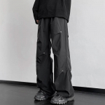 2024. aasta kevadised sirged vabaaja p&uuml;ksid meestele, laia jalaga &uuml;hev&auml;rvilised p&uuml;ksid, elastsed v&ouml;&ouml;kohad Harajuku meeste p&uuml;ksid M must