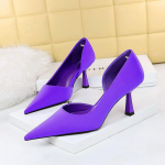 Naiste mood Lihtsad ja seksikad madala suuga terava k&uuml;ljega &otilde;&otilde;nsad &uuml;ksikud kingad k&otilde;rged kontsad 34 punane