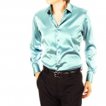 Lahtine siidist satiins&auml;rk meeste br&auml;ndi pikkade varrukatega meeste kleit-s&auml;rgid Kvaliteetne pulmapeo s&auml;rk 44