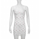 CIBBAR Sweet Lilleprinter rihmaga minikleit Y2k Vintage pitsiga &otilde;mmeldud varrukateta lihtsad l&uuml;hikesed kleidid Lady Club Party Seksikad komplektid S beež