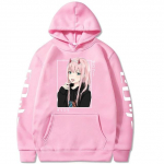 Anime Darling In The Franxx Zero Two Hoodies Harajuku Casual Streetwear Graafilised dressipluusid Unisex pusad XXXL roosa