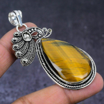 Natural Tiger Eye Gemstone 925 Steling Silver Jewelry Pendant 2.76 t9m86