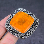 Natural Baltic Amber Gemstone Handmade 925 Sterling Silver Ring Size 8 u8w28