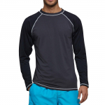 Meeste pikkade varrukatega lahtised p&auml;ikeseriided Upf 50+ Beach Sun kiiresti kuivavad riided Meeste surfiriided Meeste ujumisriided L must