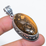 Natural Ocean Jasper Gemstone 925 Steling Silver Jewelry Pendant 2.17 w2u00