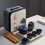 1 komplekt Keraamiline reisitee komplekt sisaldab &uuml;hte kannu ja kolme tassi &otilde;ues matkamiseks kaasaskantav teeserviis koju restorani hotelli kontorisse teetarvikud &auml;ri