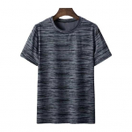 Meeste suvine T-s&auml;rk lahtine kaelus, pehme hingav veniv, kiiresti kuivav higi imav vabaajaline plusssuuruses pullover Jogging j&otilde;usaali fitness top XL helehall v&auml;rv
