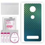 apgo Protective Skin Sticker for the back compatible with Motorola Moto Z4, Wrap Film, Foil, Vinyl - Pattern Carbon Chameleon CAKA1