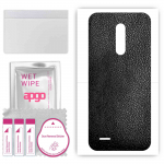 apgo Protective Skin Sticker for the back compatible with Ulefone Note 8P, Wrap Film, Foil, Vinyl - Pattern Black Leather