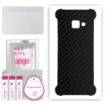 apgo Protective Skin Sticker for the back compatible with Samsung Galaxy Xcover 4, Wrap Film, Foil, Vinyl - Pattern Carbon Black