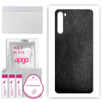 apgo Protective Skin Sticker for the back compatible with Redmi Note 8 (2021), Wrap Film, Foil, Vinyl - Pattern Black Leather