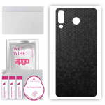 apgo Protective Skin Sticker for the back compatible with Samsung Galaxy A8 Star (A9 Star), Wrap Film, Foil, Vinyl - Pattern Black Honeycomb
