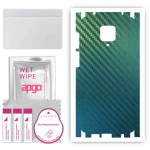 apgo Protective Skin Sticker for the back+sides compatible with Xiaomi Redmi Note 9 Pro Max, Full Wrap Film, Foil, Vinyl - Pattern Carbon Chameleon CA