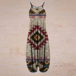 Naiste Fashion Racerback Jumpsuit Spaghetti Straps Vintage Paisley kombinesoon L must