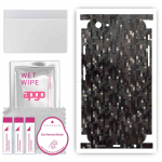 apgo Protective Skin Sticker for the back+sides compatible with Apple iPhone 6, Full Wrap Film, Foil, Vinyl - Pattern Carbon Black Pixel