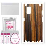 apgo Protective Skin Sticker for the back+sides compatible with Oppo A52, Full Wrap Film, Foil, Vinyl - Pattern Tigerwood