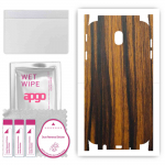 apgo Protective Skin Sticker for the back+sides compatible with Samsung Galaxy J7 (2017), Full Wrap Film, Foil, Vinyl - Pattern Tigerwood