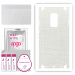 apgo Protective Skin Sticker for the back+sides compatible with Xiaomi Redmi Note 9, Full Wrap Film, Foil, Vinyl - Pattern White Fabric