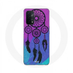 Coque pour Oppo A54 5G Attrape R&ecirc;ve Noir Fond Bleu et Violet