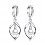 Naiste vintage Korea mood Elegantne lihtne allergiavastane 925 h&otilde;betatud p&auml;rliga rippuv tutt, keerutatud r&otilde;ngask&otilde;rvar&otilde;ngad naistele k&otilde;rvaehted j&otilde;ulukingitused h&otilde;be