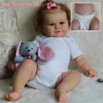 Imearmas 50 cm pikkune reborn mudilane nukk Maddie riidest v&otilde;i silikoonist korpusega valikuline vasts&uuml;ndinud beebide nukk K&auml;sitsi valmistatud juurtega lokkis juustega Realistlikud beebinukud full silicone girl