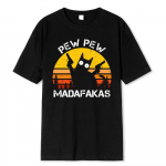 Pew Pew Madafakas Kass Kahe P&uuml;stoliga Tr&uuml;kk Meeste T-S&auml;rgid Suvine Puuvillane T-S&auml;rk Hingav Vaba R&otilde;ivas Hip Hop T&auml;navune T-S&auml;rk XL