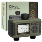 Diivoo Garden Water Timer 2 tsoon, automaatne kastmiss&uuml;steem vihma viivitusega ja muru k&auml;sitsi kastmisega, basseini t&auml;itmine 2 Outlets roheline