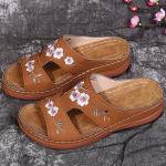 Suvised sandaalid Kingad Naiste Peep Toe Kingad Naine Lillelised sandaalid Naine Mugavad naiste sussid Retro sandaalid Zapatillas Mujer 43 punane