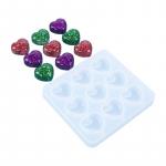 V&auml;ike kristallist silikoonvorm 9 auguga silikoonist k&auml;sit&ouml;&ouml;vormid kaunid s&uuml;damekujulised &scaron;okolaadivormid silikoonist