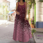 Naiste libisemiskleit Maxi pikk kleit Sinine s&auml;delev prindiga kleit kevad-suvi V-kaelusega vaba aja veetmiseks XS roheline