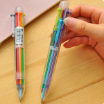 Plastikust Press Pen Kinkepliiats 6 V&auml;rviline Pastapliiats Office Pen 15.3*2*2cm
