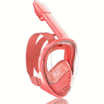 Lastele m&otilde;eldud kogu n&auml;o snorgeldamismask kaamerakinnitusega 180&deg; panoraamvaatega udu- ja lekkevastased ujumisprillid, sobivad poistele ja t&uuml;drukutele roosa