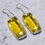 Lemon Topaz Gemstone Handmade 925 Sterling Silver Jewelry Earring 2.01 y3n71