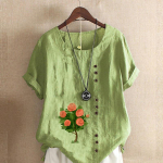 Naiste mood, &uuml;mara kaelusega l&uuml;hikeste varrukatega T-s&auml;rk vabaaja puuvillane linane graafiline s&auml;rk vaba aja veetmiseks lahtiste lilledega prinditud suvised pluusid S roosa