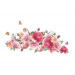 Peony Wall Decal Flower Sticker Easy to Peel Art Decor Murals for Bedroom Kitchen Office