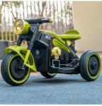 Laste elektrimootorratta kolmerattalised kahe veoga lasteauto kaugjuhtimispuldiga Bluetoothi ​​muusika LED-valgustiga roheline