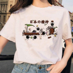 Totoro T-s&auml;rk Naiste Top T-s&auml;rgid Spirited Away T-s&auml;rk Stuudios&auml;rk Ghibli Kawaii 90ndad L valge