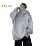 S&uuml;giskevadine meeste kapuuts Hip-hop stiilis t&auml;navar&otilde;ivad paks pl&uuml;&uuml;s, soe vaba &uuml;hev&auml;rviline kapuutsiga tikandid kuhjatud kraega vabaaja pullover M hall